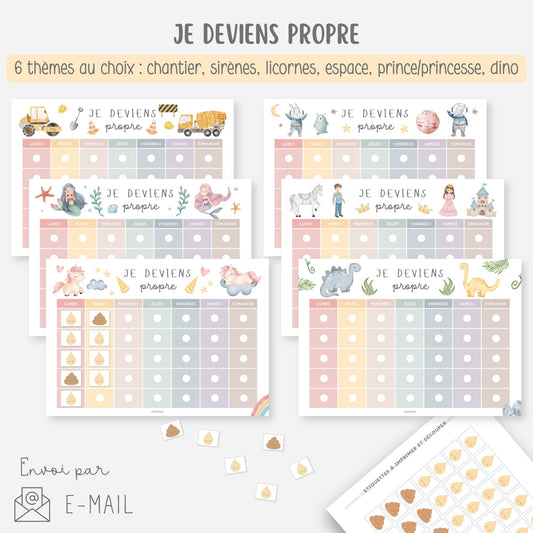 Tableau de propreté - Je vais sur le pot (Copie) Little Cabane