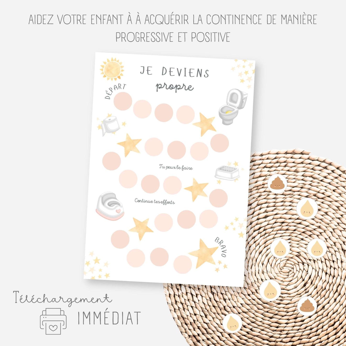 Affiche de propreté - Je vais sur le pot Little Cabane