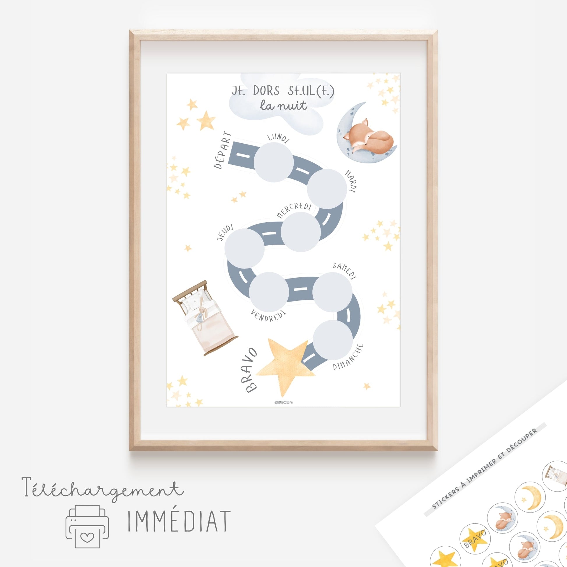 Affiche du sommeil en autonomie - Je dors seul la nuit Little Cabane