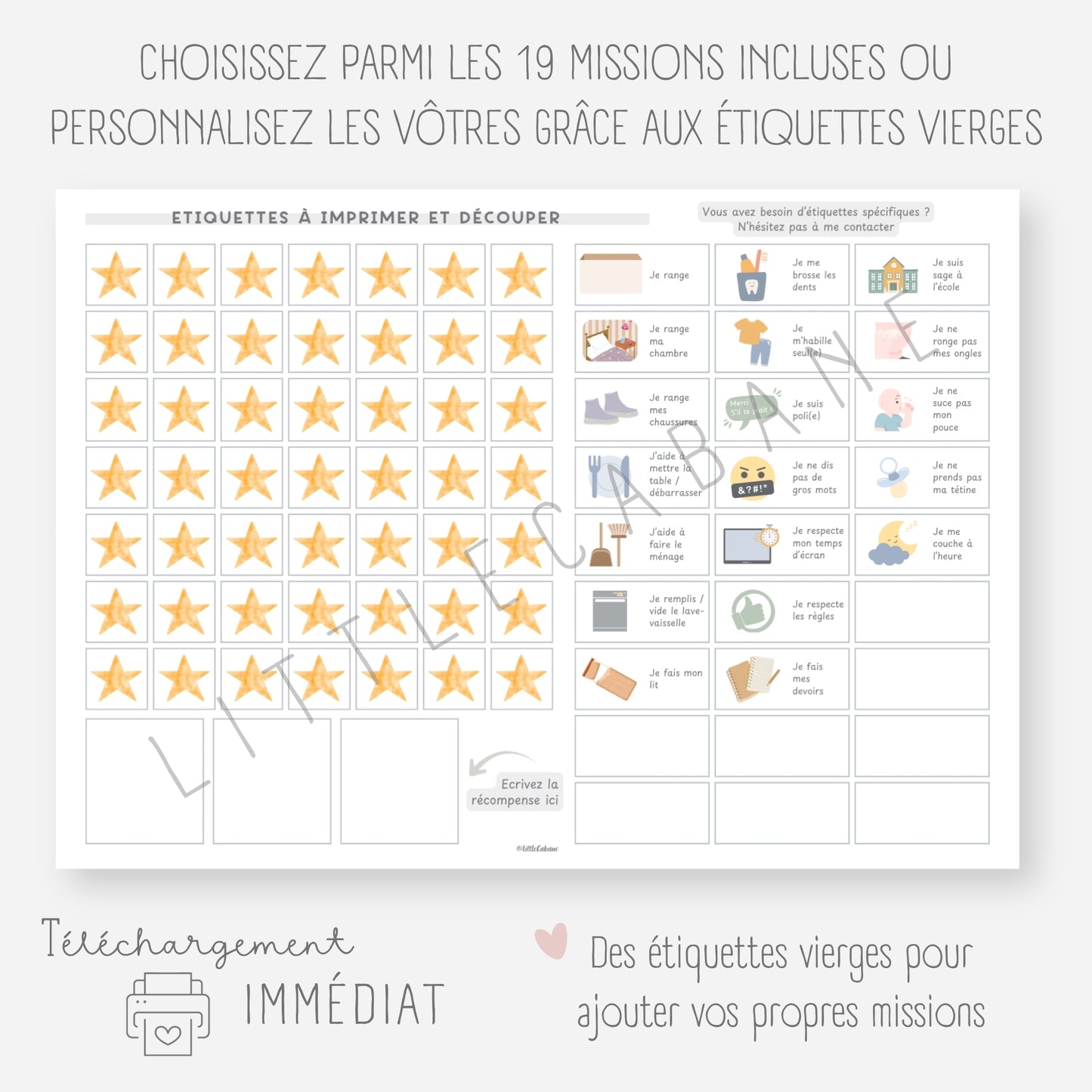 Tableau progrès et récompenses enfant