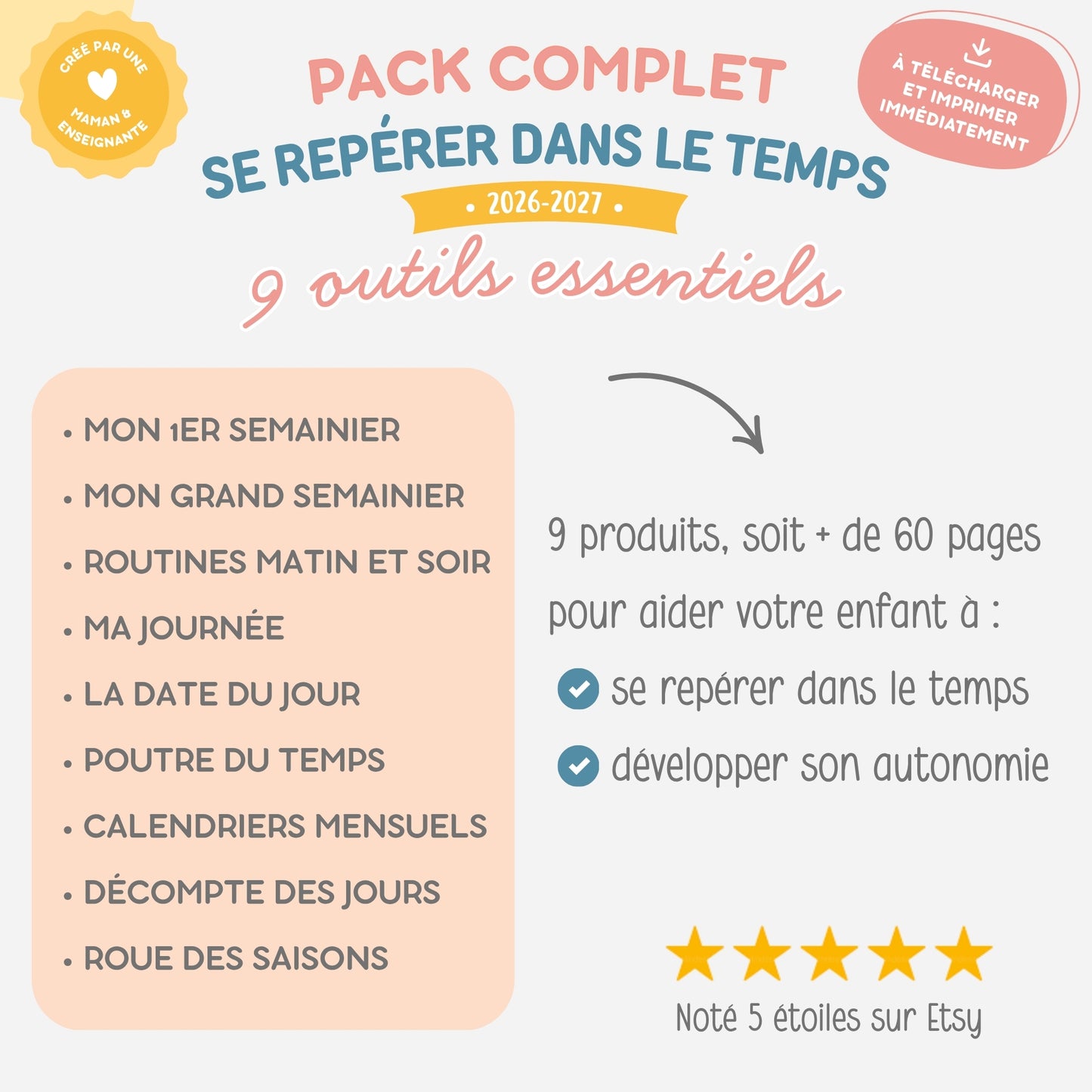 PACK Semainiers, Routines et Calendriers pour se repérer dans le temps