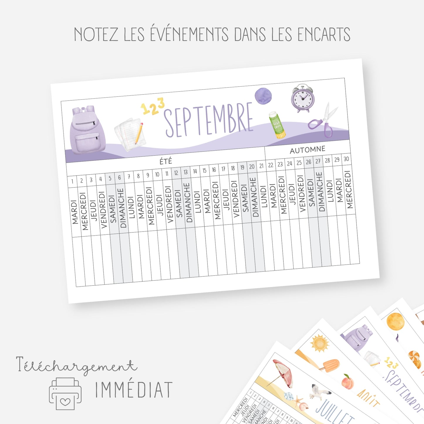 Poutre du temps Montessori année civile 2026 Little Cabane