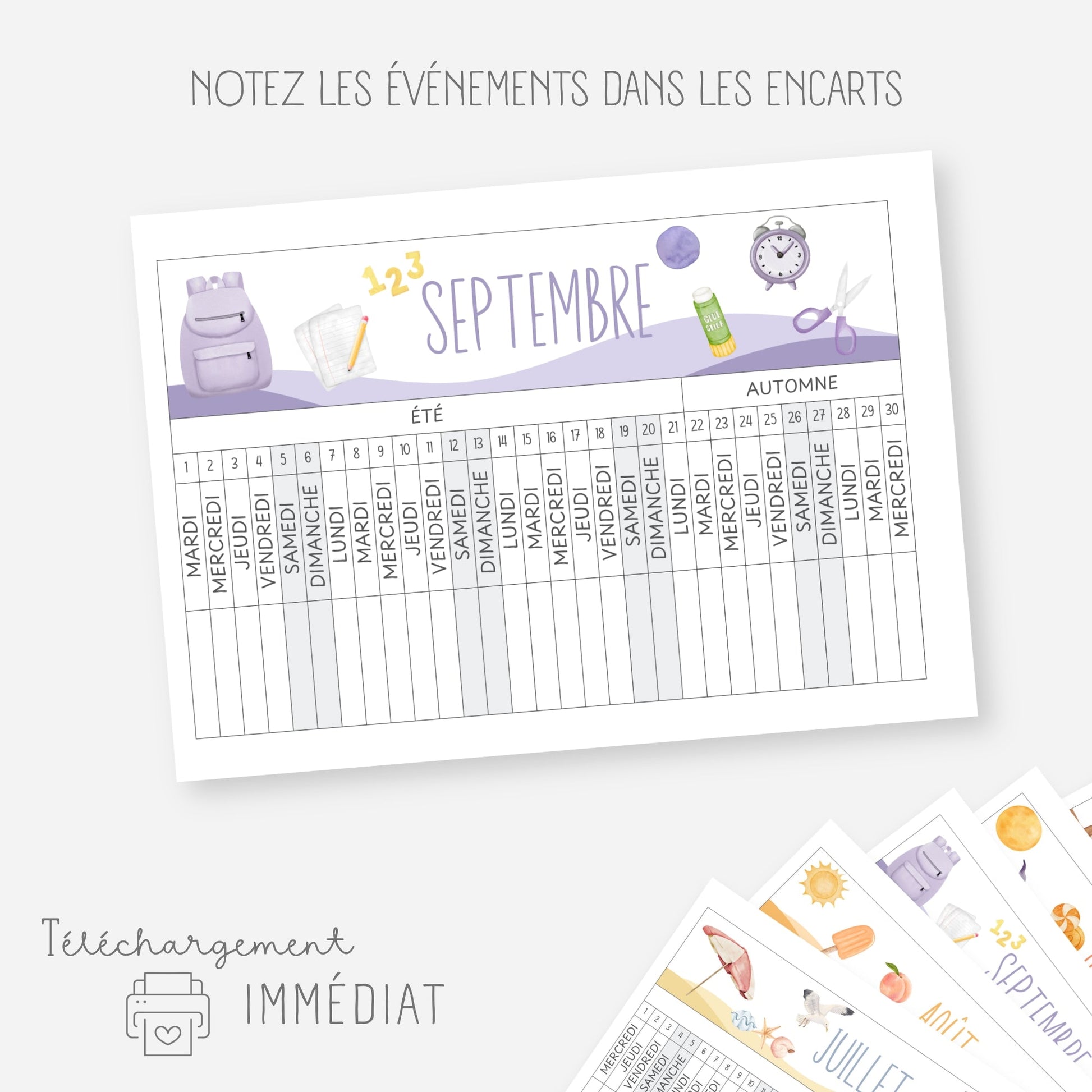 Poutre du temps Montessori année civile 2026 Little Cabane