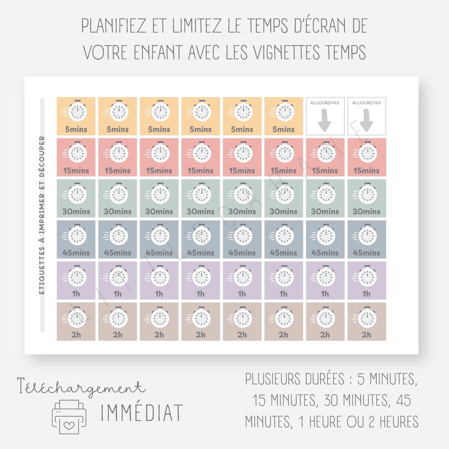 Tableau temps écran, gestion des écrans enfant