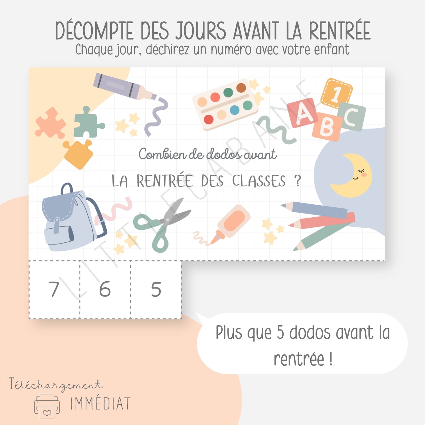 Affiche premier jour d'école, Pack rentrée scolaire