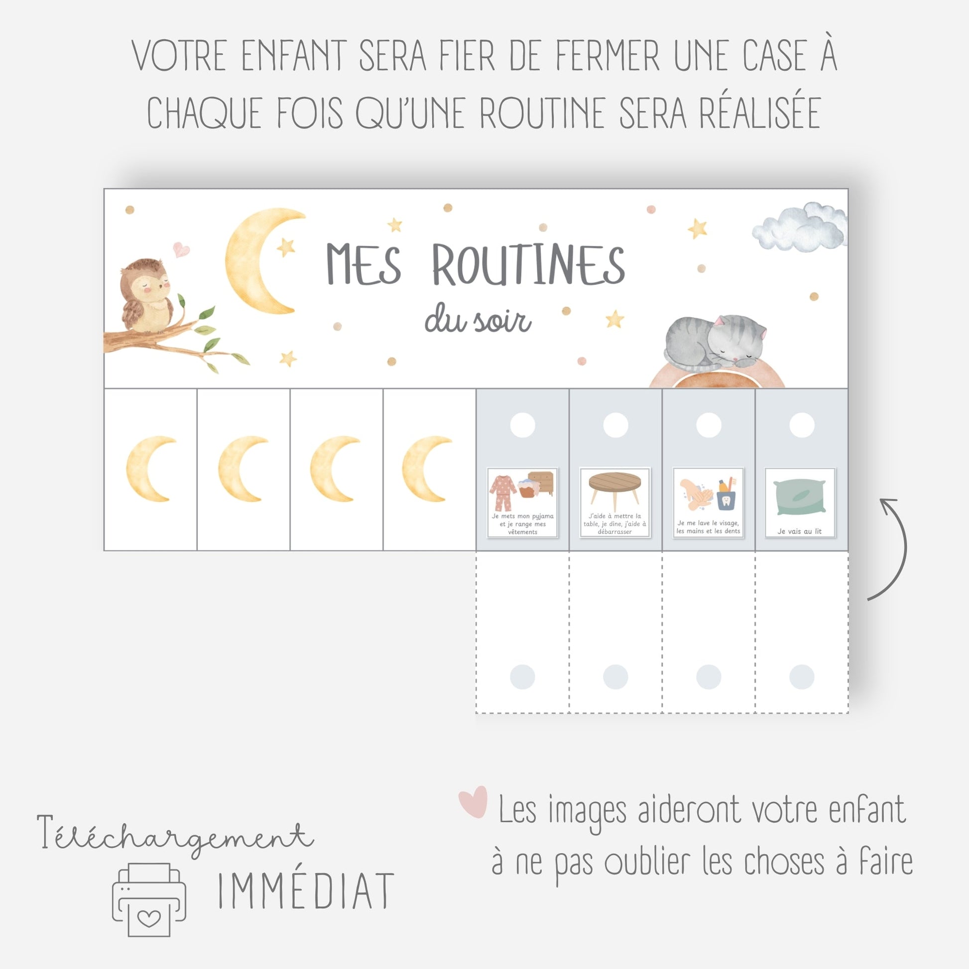 Mes tableaux de routines pliables - Chat Little Cabane