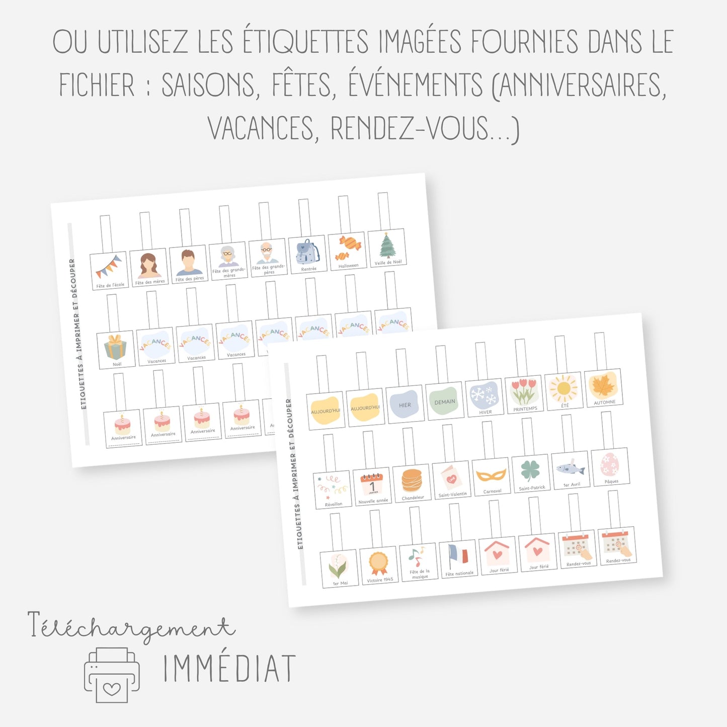 Poutre du temps Montessori année civile 2026 Little Cabane