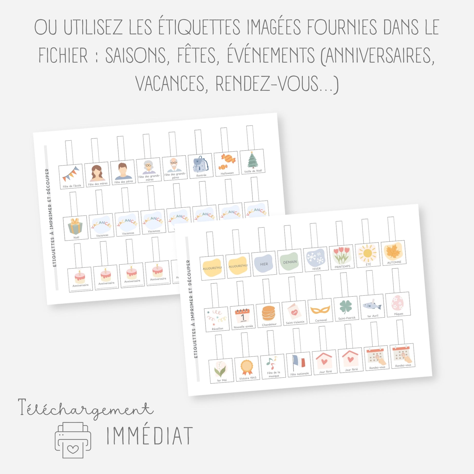 Poutre du temps Montessori année civile 2026 Little Cabane