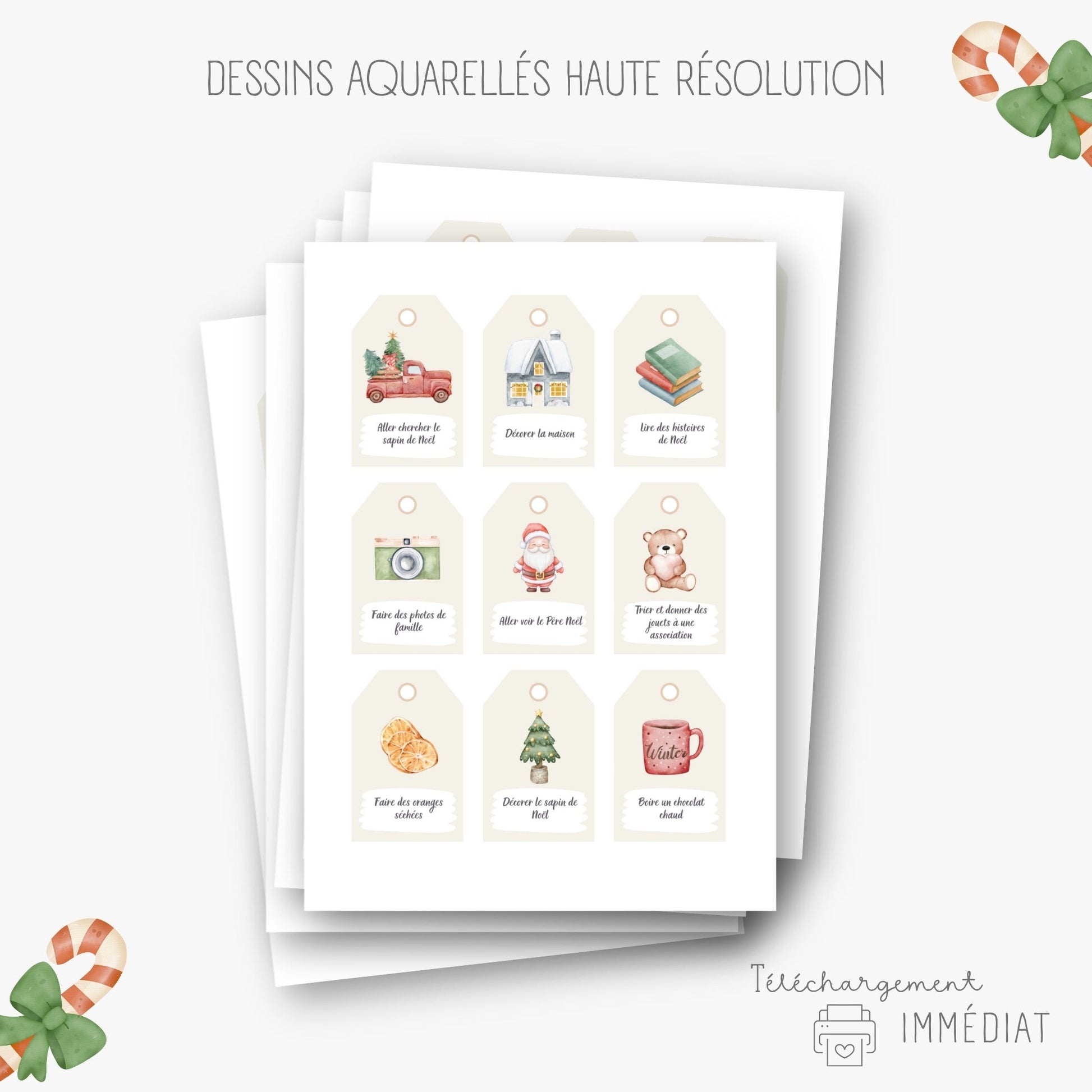 Calendrier de l'avent avec 54 cartes d'activités Little Cabane