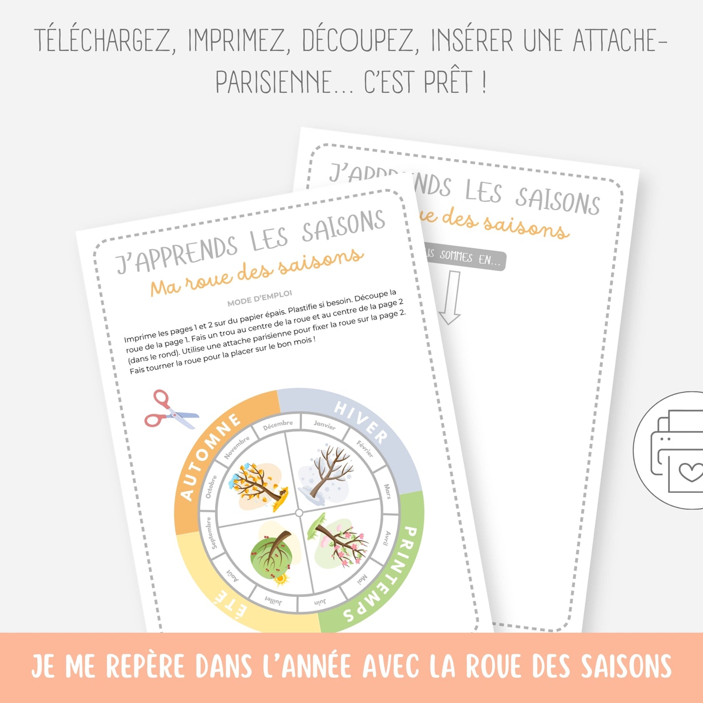Roue des saisons, Affiche des saisons Montessori