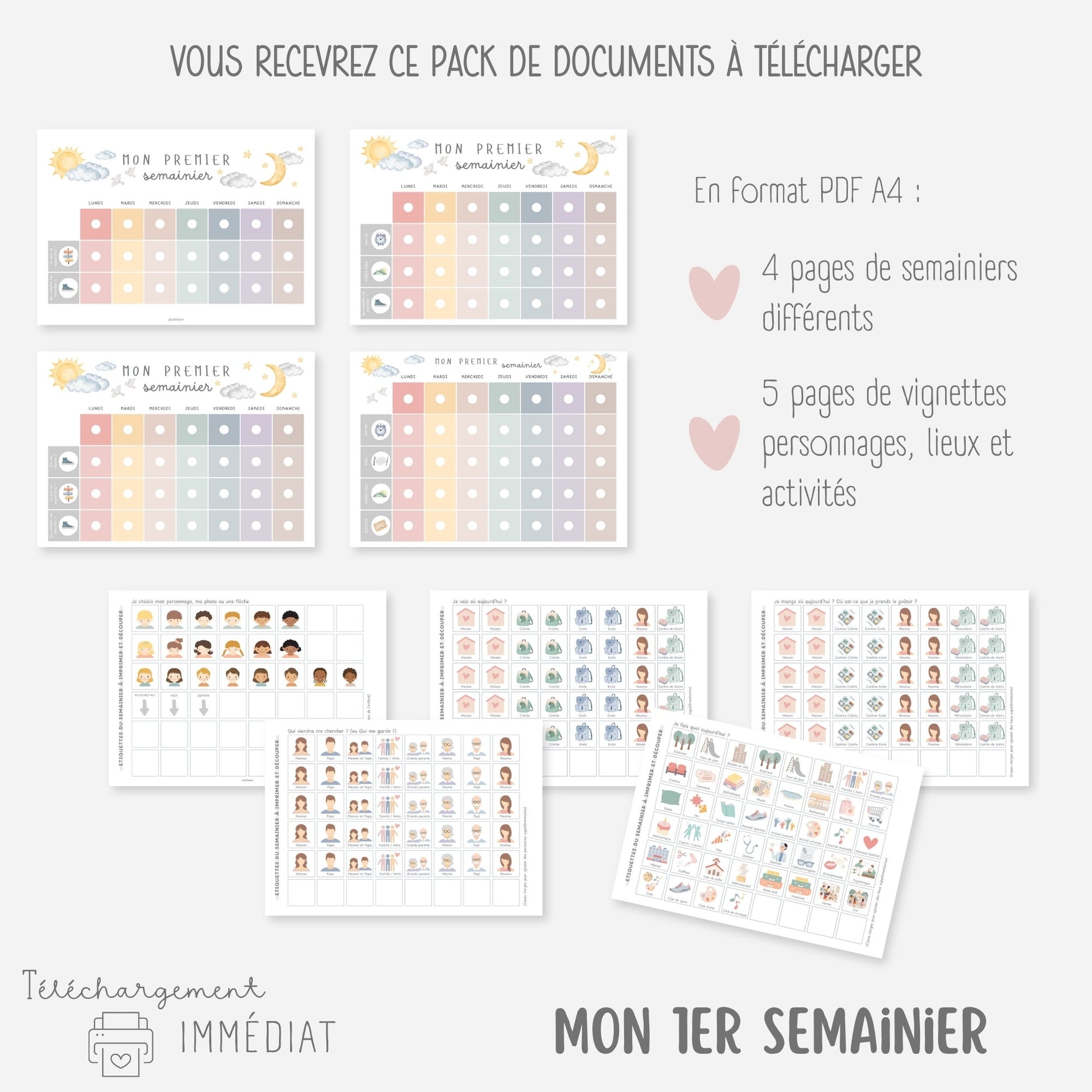 Pack Se repérer dans le temps, Semainiers et Routines Little Cabane