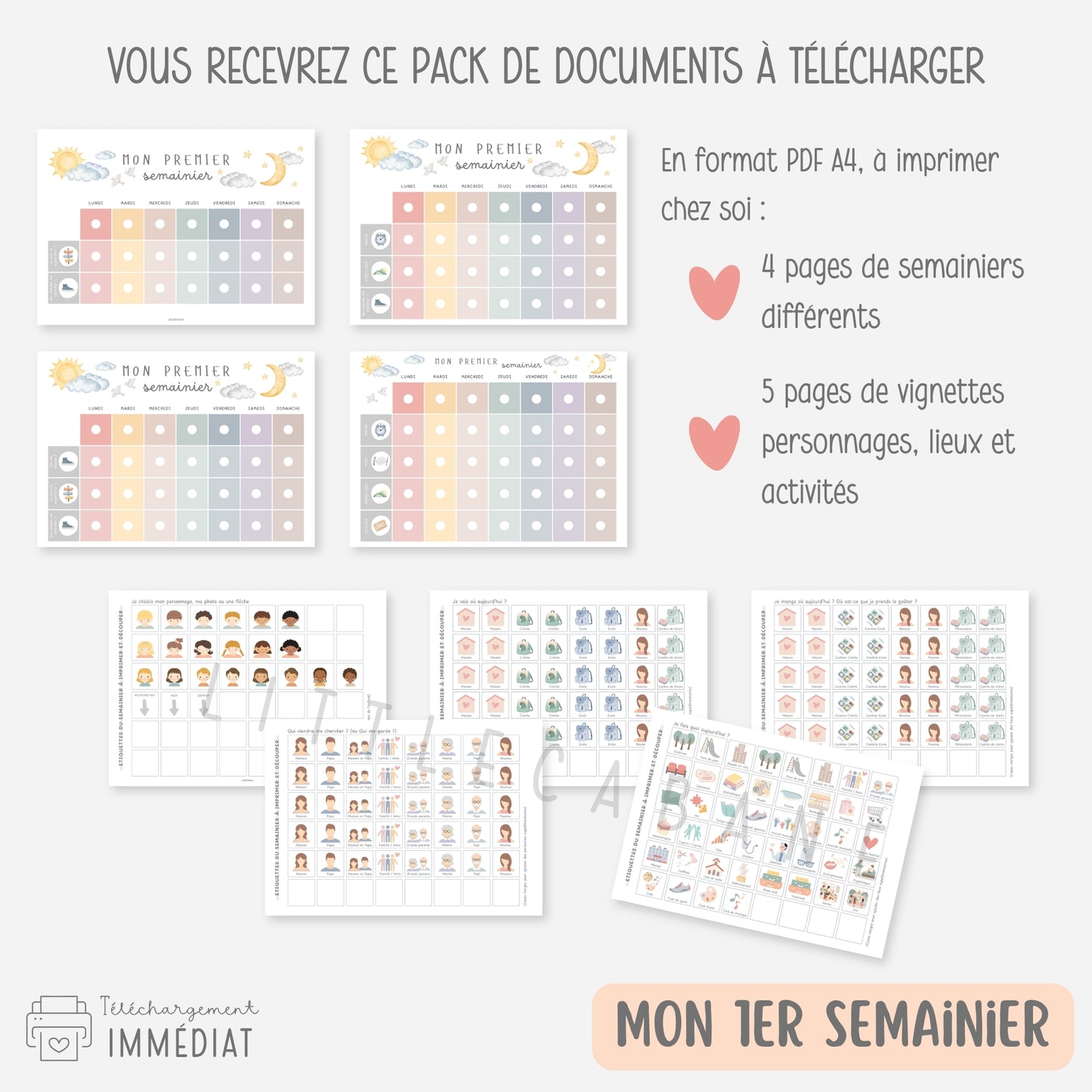 PACK Semainiers, Routines et Calendriers pour se repérer dans le temps