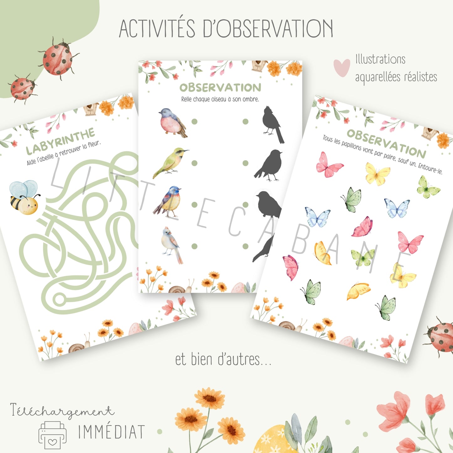Cahier du printemps, Fiches printemps maternelle
