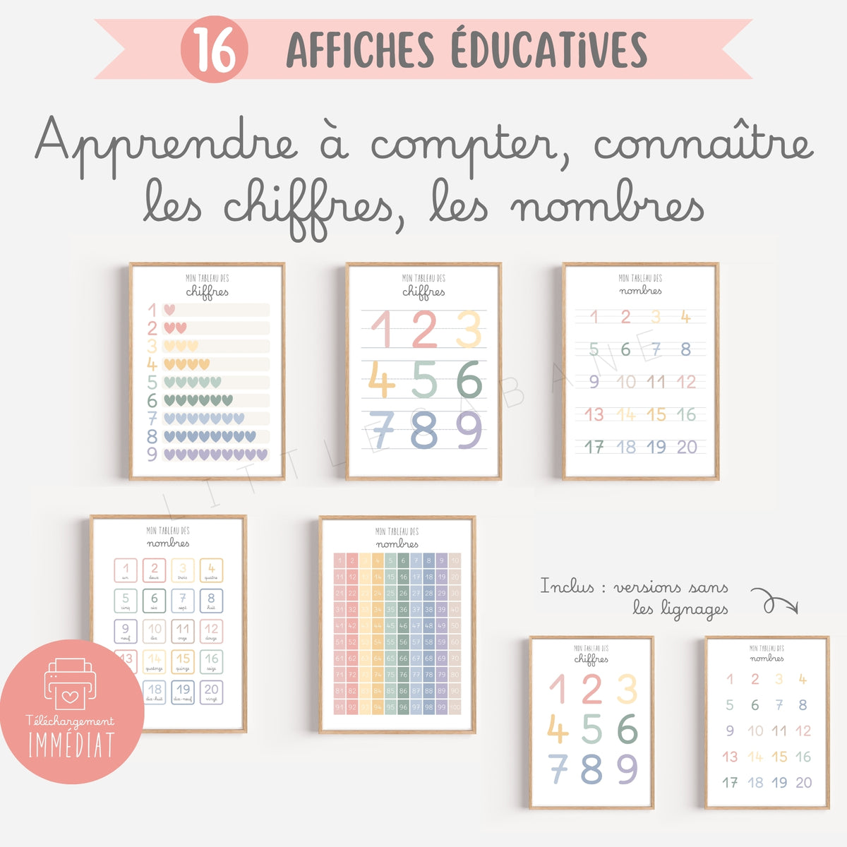 Pack de 16 affiches éducatives