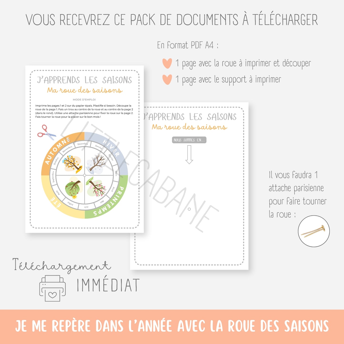 Roue des saisons, Affiche des saisons Montessori