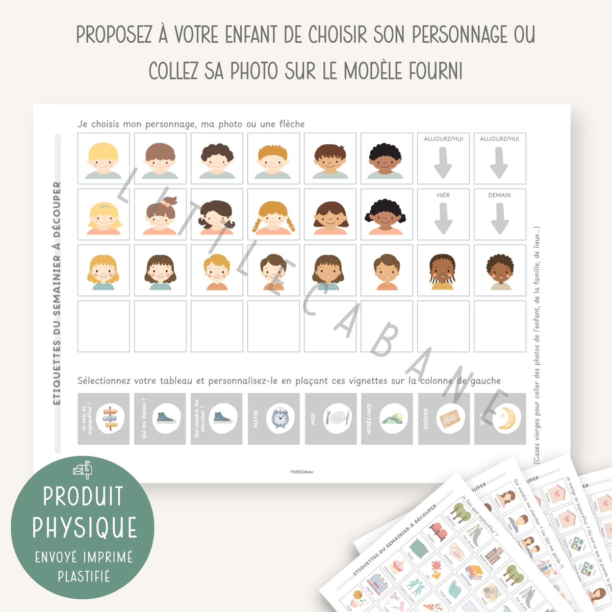 Semainier enfant imprimé et livré