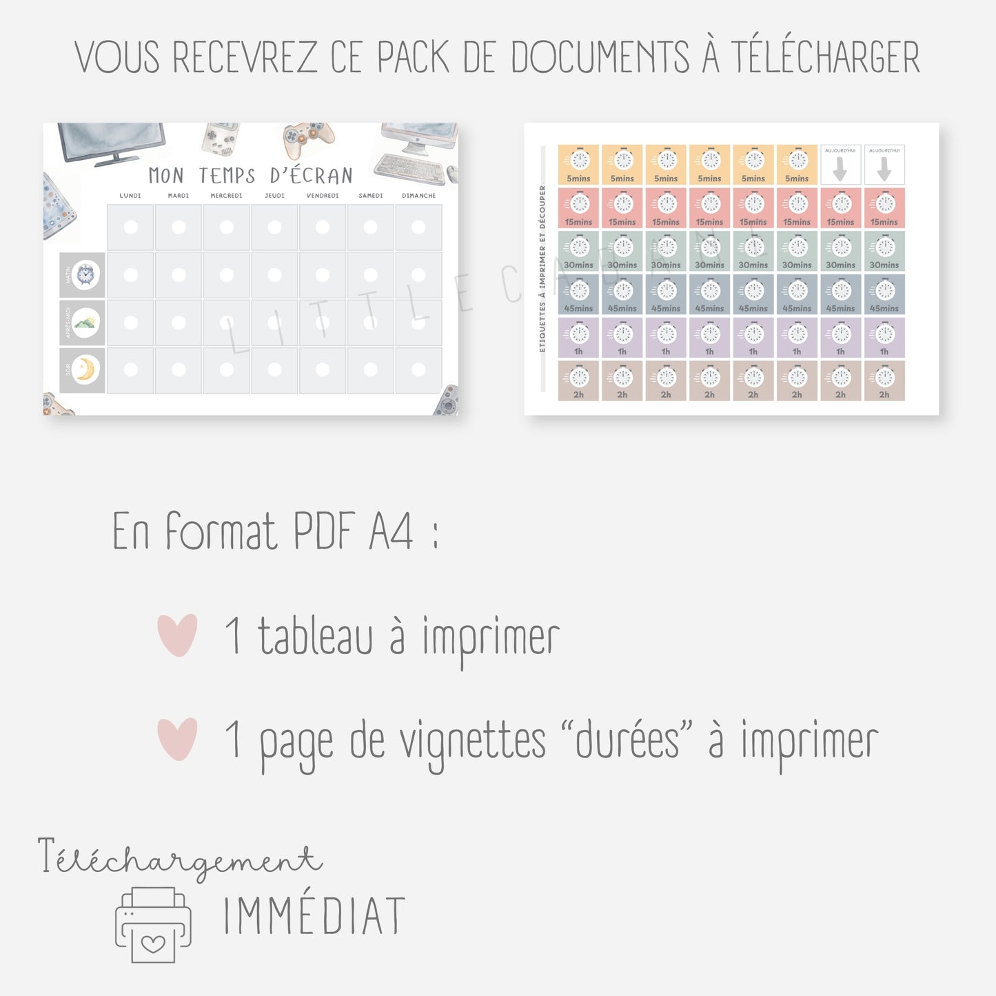 Tableau temps écran, gestion des écrans enfant