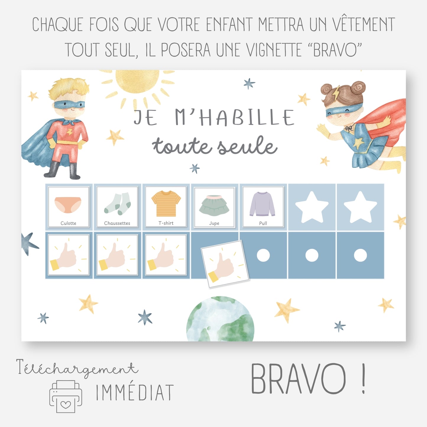 Tableau d’habillage – Je m’habille seul