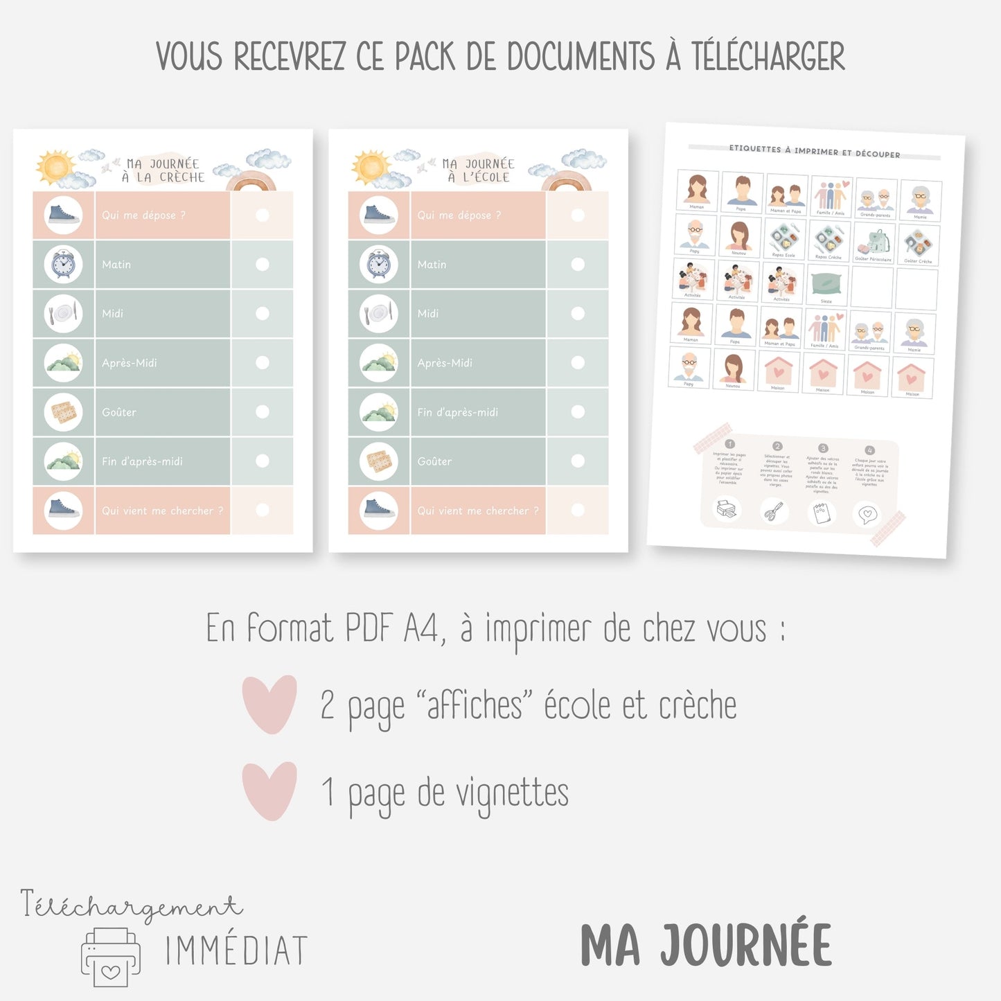 MEGA PACK Semainiers et Routines, Calendriers 2026, Se repérer dans le temps Little Cabane