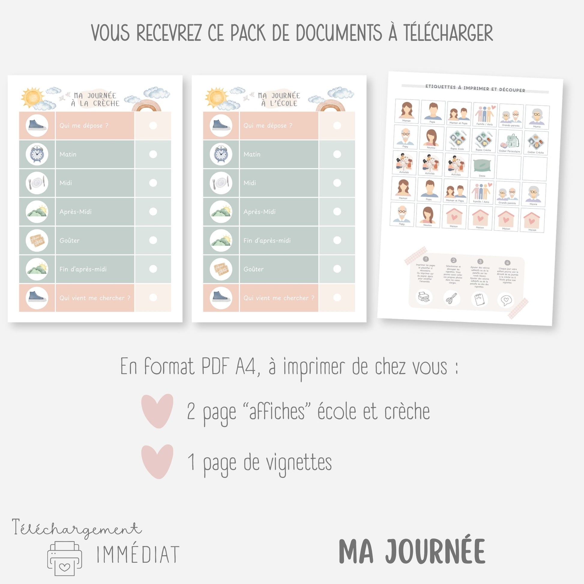 MEGA PACK Semainiers et Routines, Calendriers 2026, Se repérer dans le temps Little Cabane