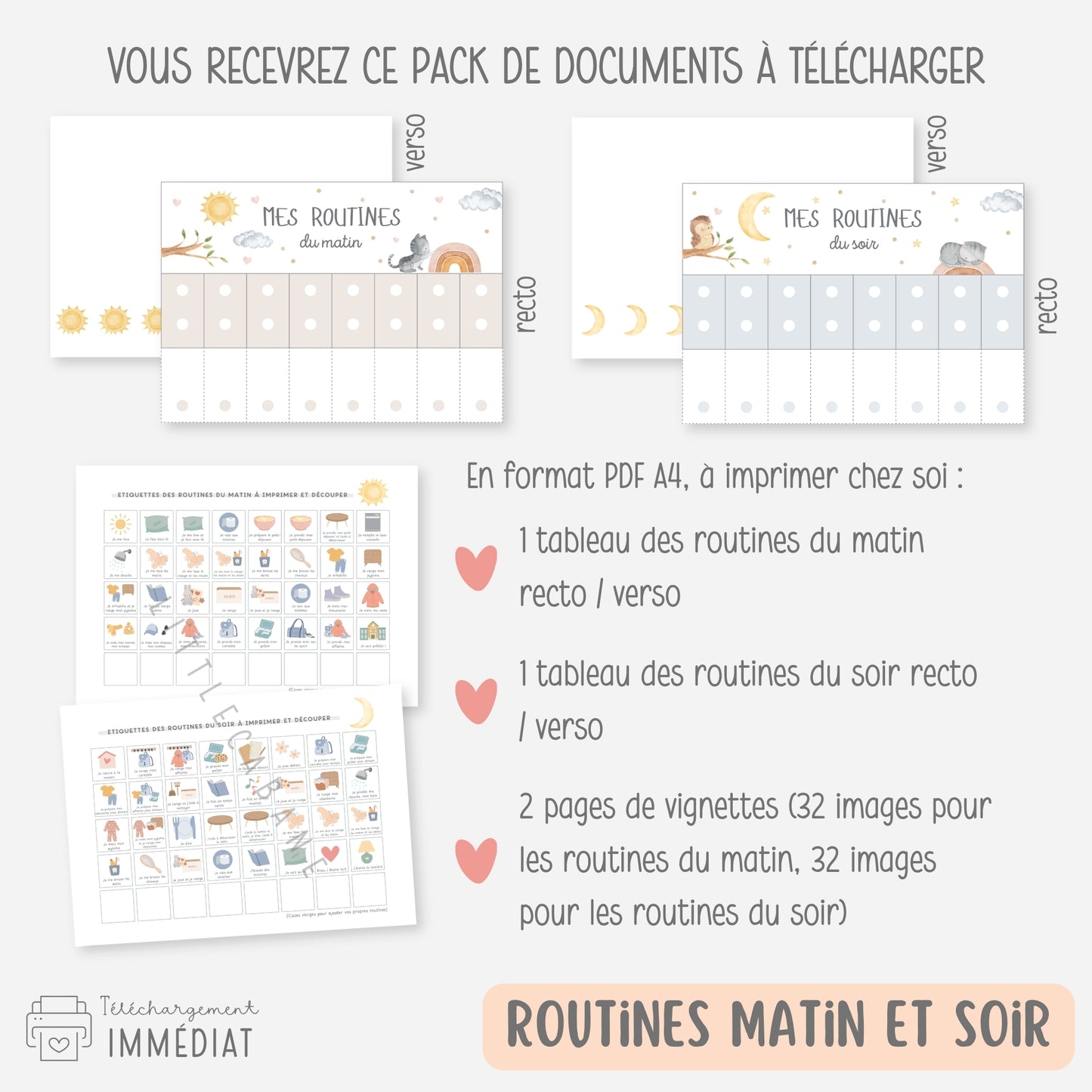 PACK Semainiers, Routines et Calendriers pour se repérer dans le temps