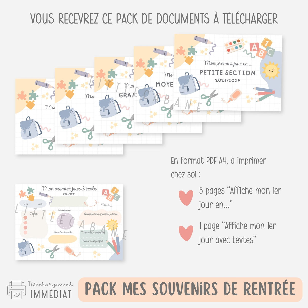 PACK Rentrée école maternelle, Semainiers, Routines, Calendriers et Tableaux de progrès