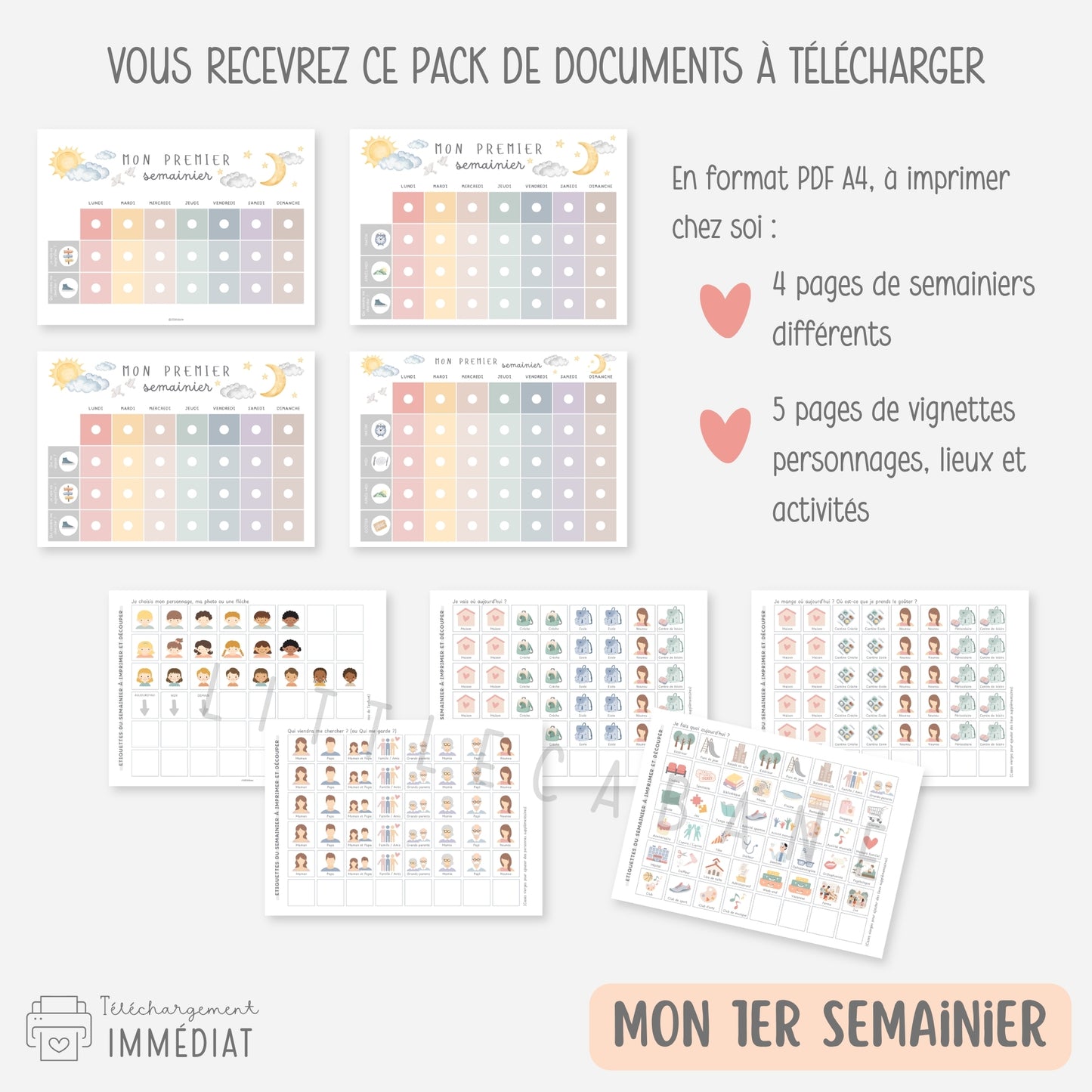 PACK Rentrée école maternelle, Semainiers, Routines, Calendriers et Tableaux de progrès