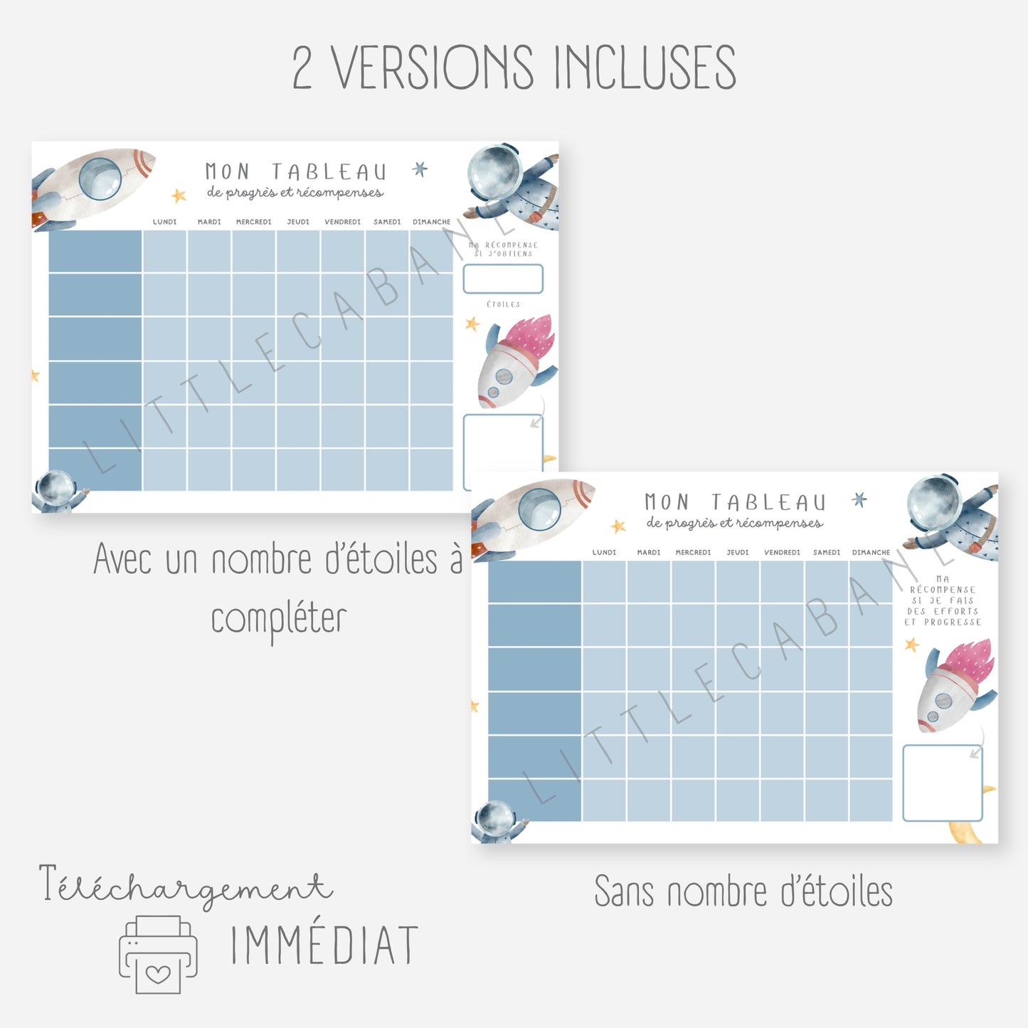 Tableau progrès et récompenses enfant