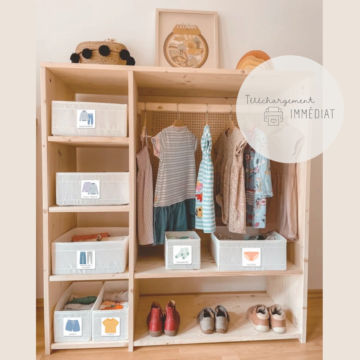 Etiquettes rangement des vêtements enfant