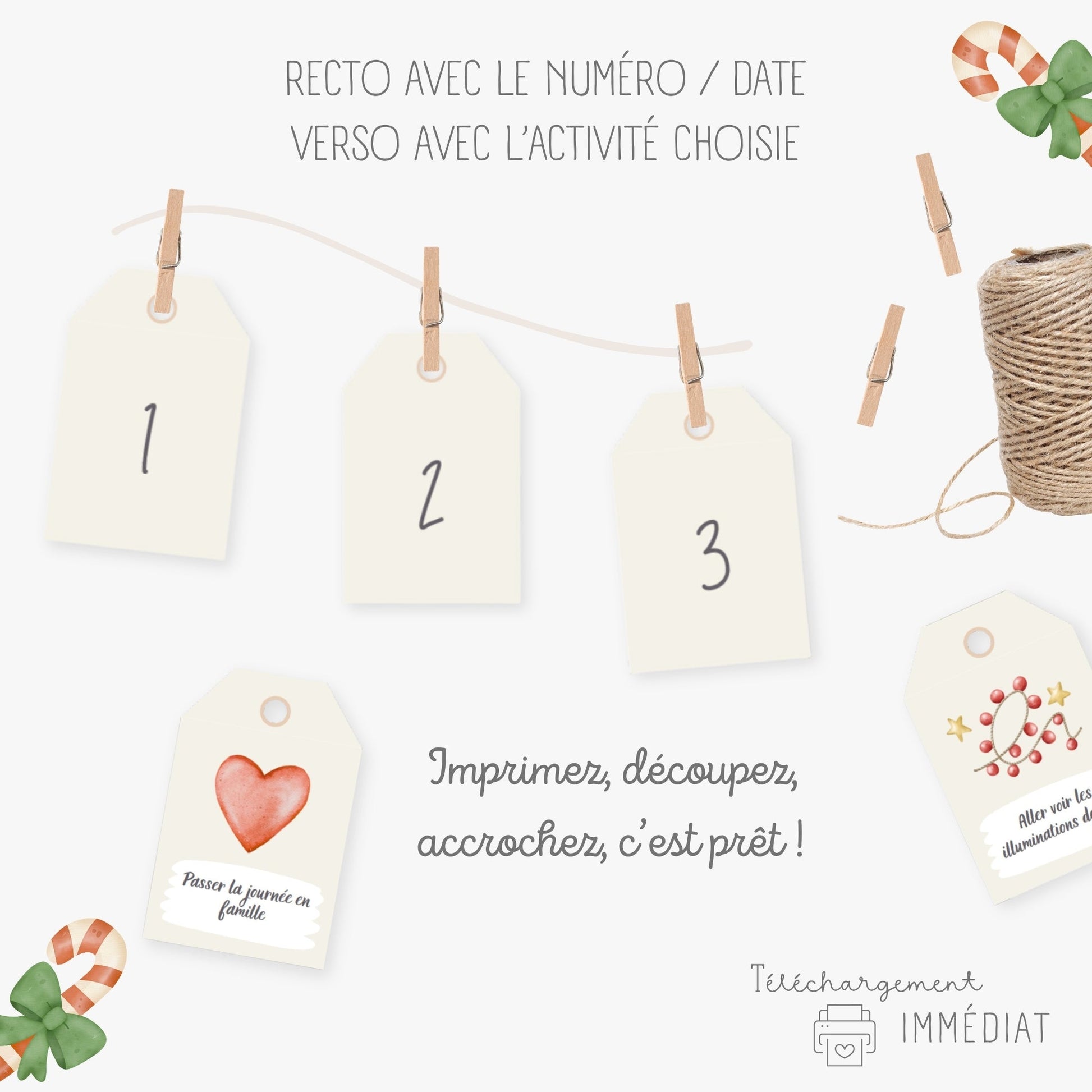 Calendrier de l'avent avec 54 cartes d'activités Little Cabane