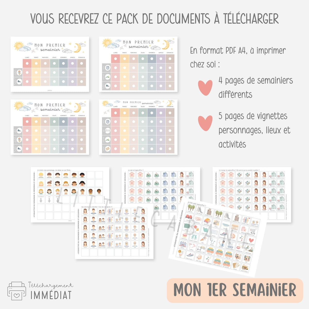 PACK Rentrée école maternelle, Semainiers, Routines, Calendriers et Tableaux de progrès