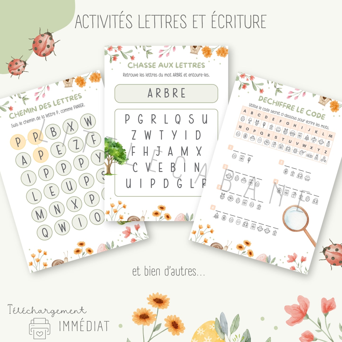 Cahier du printemps, Fiches printemps maternelle