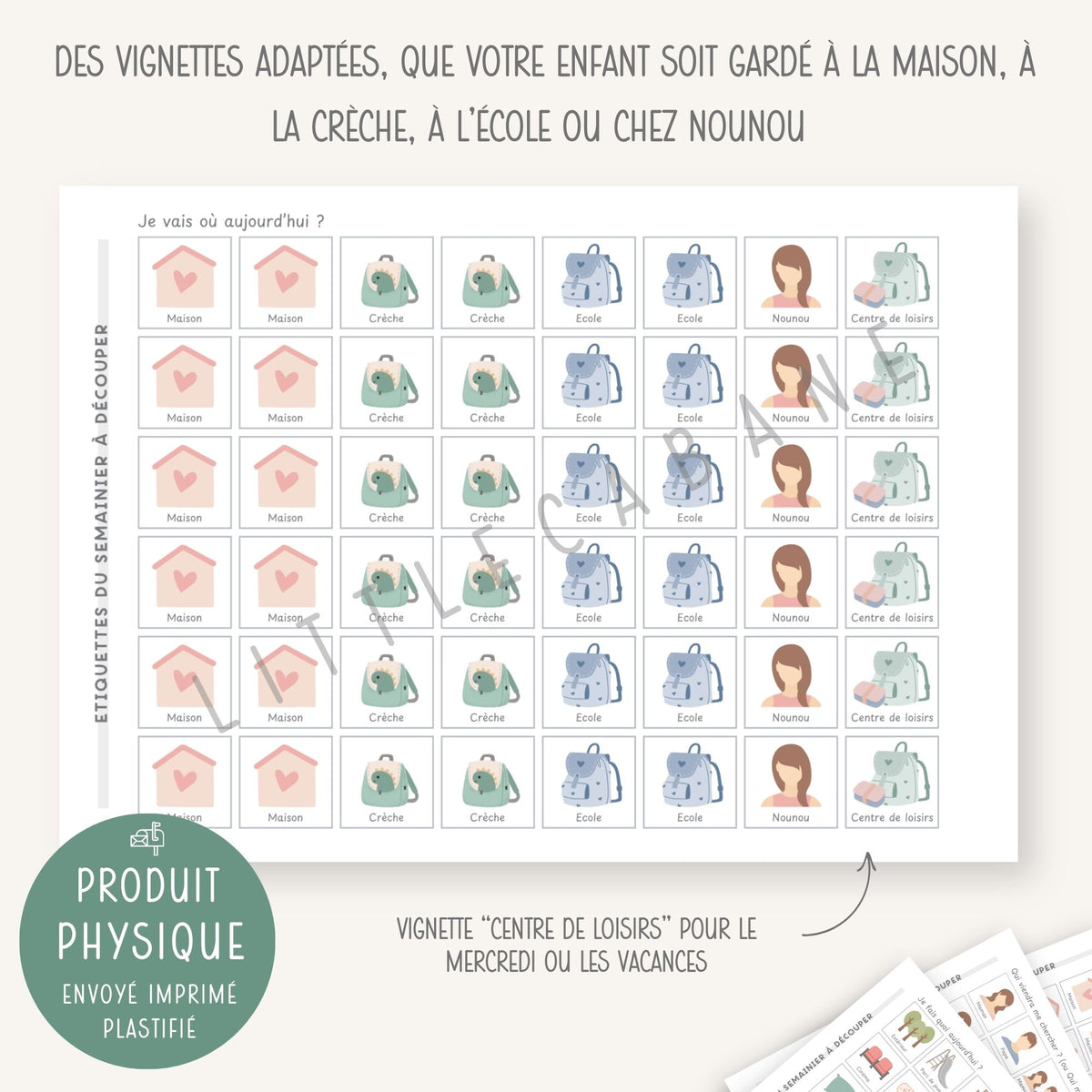 Semainier enfant imprimé et livré