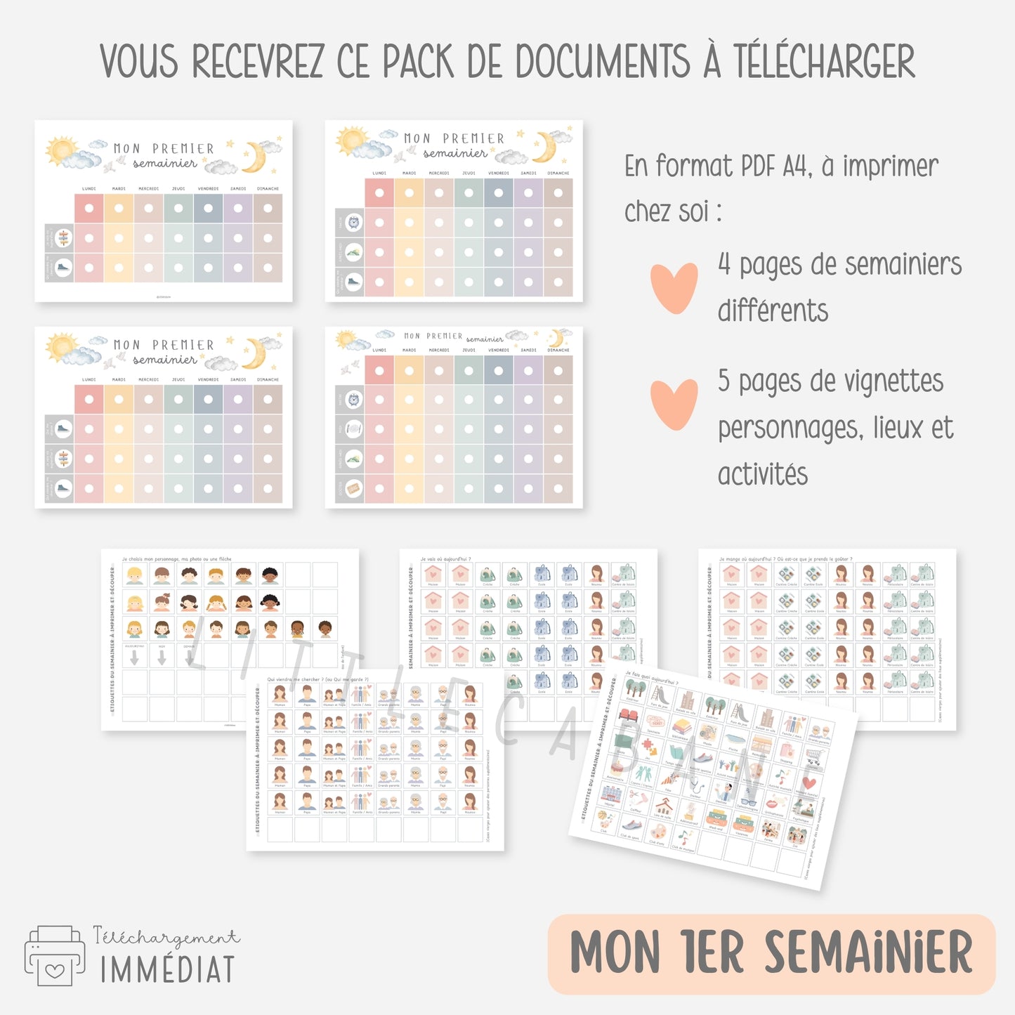 PACK Rentrée école maternelle, Semainiers, Routines, Calendriers et Tableaux de progrès