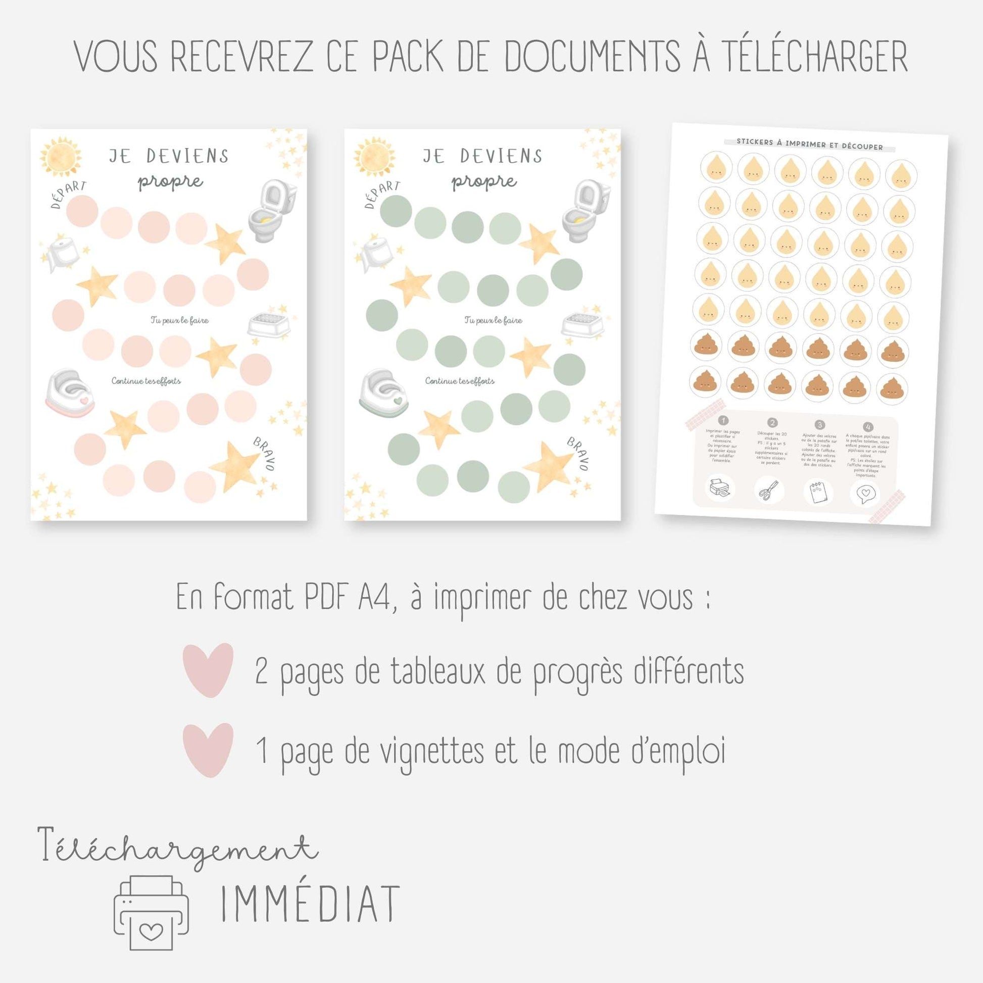 Affiche de propreté - Je vais sur le pot Little Cabane