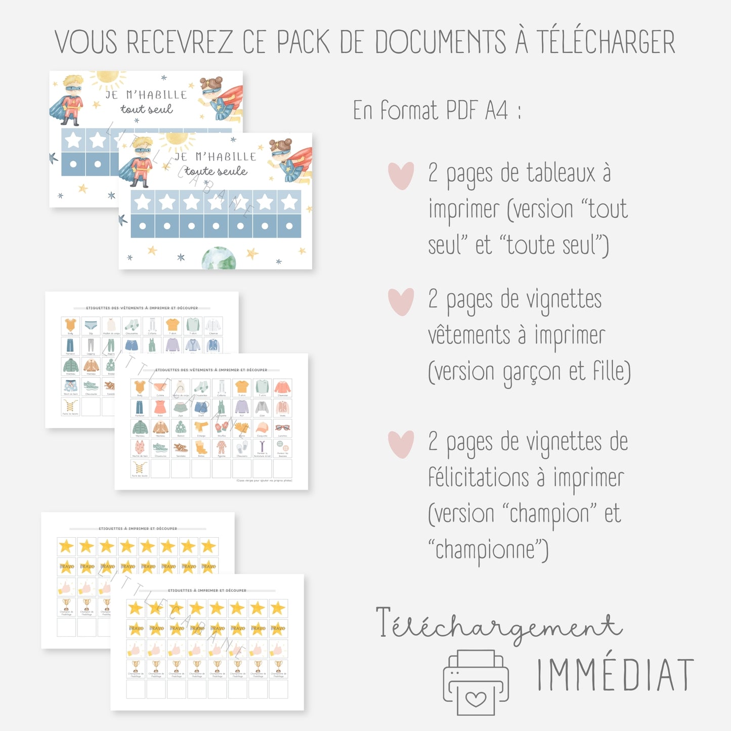 Tableau d’habillage – Je m’habille seul