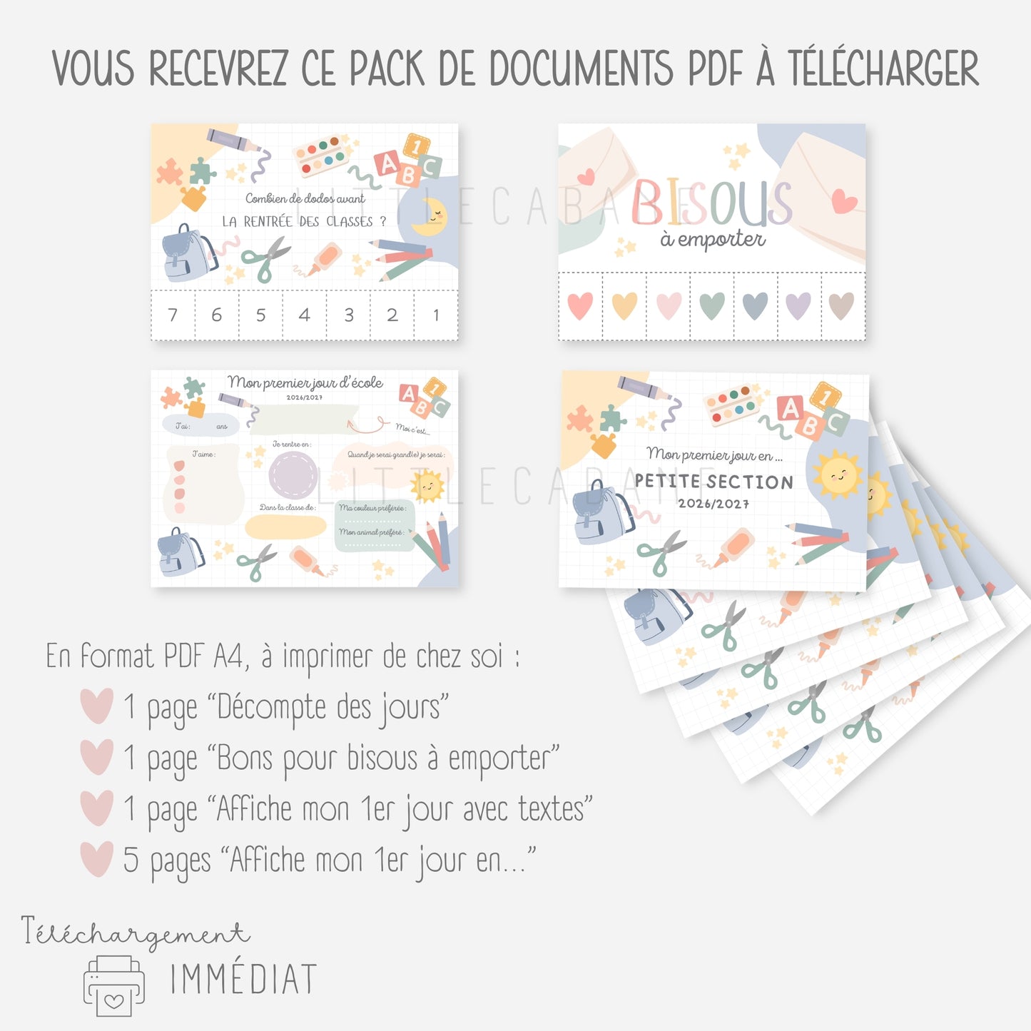 Affiche premier jour d'école, Pack rentrée scolaire