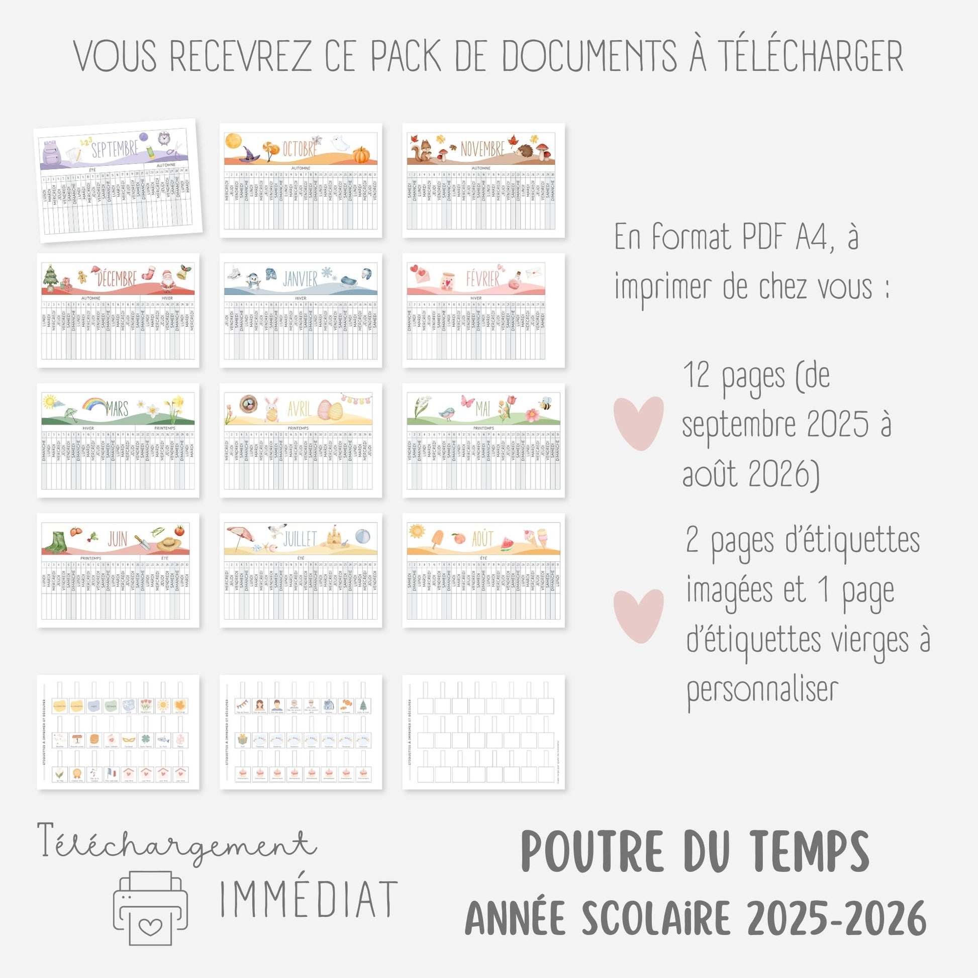 Pack Se repérer dans le temps, Semainiers et Routines Little Cabane