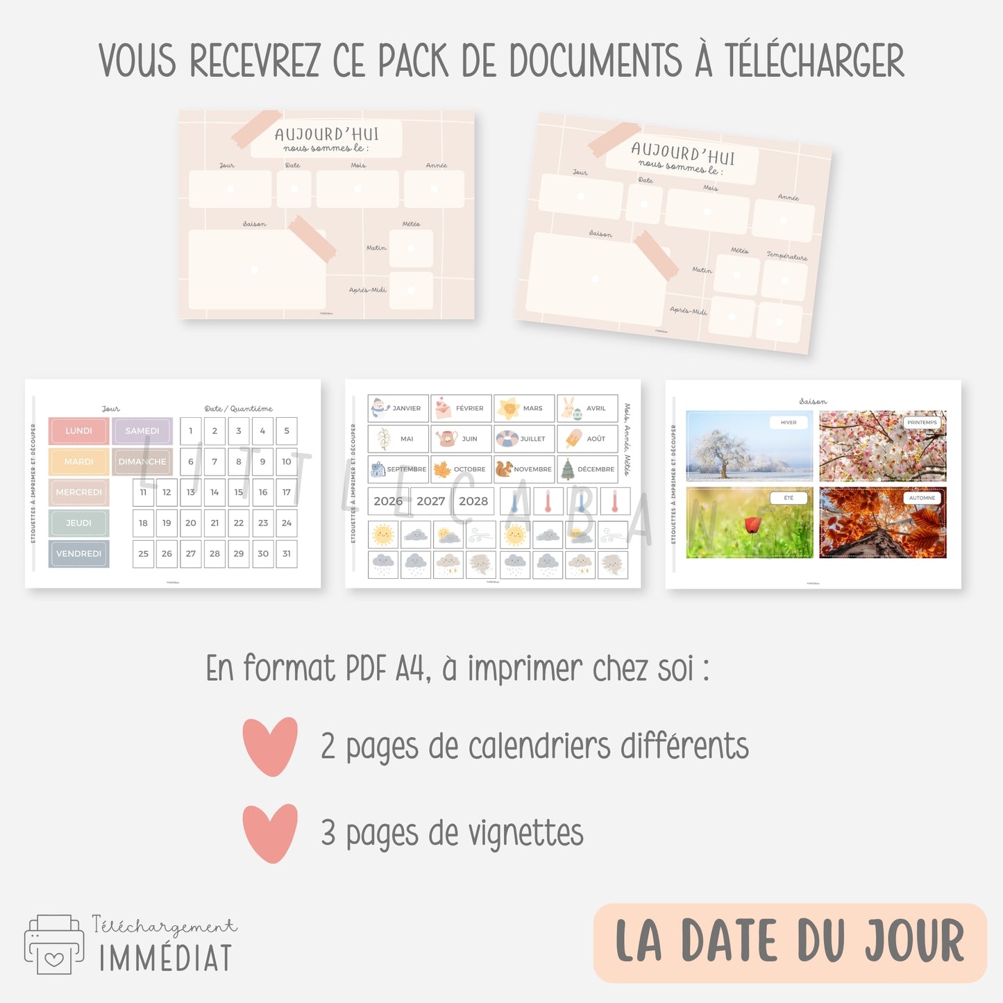 PACK Semainiers, Routines et Calendriers pour se repérer dans le temps