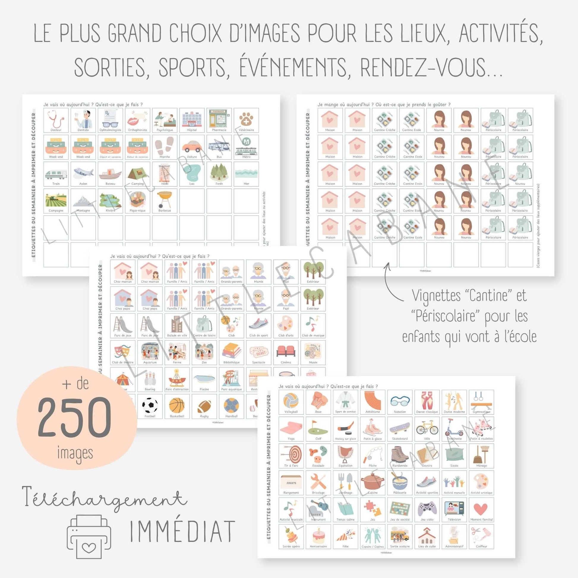 Mon grand semainier, 250 vignettes Little Cabane