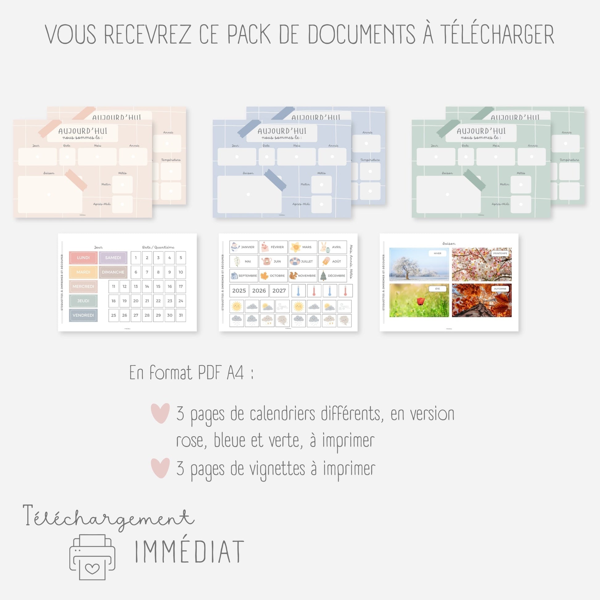 Date du jour - Calendrier du jour Little Cabane