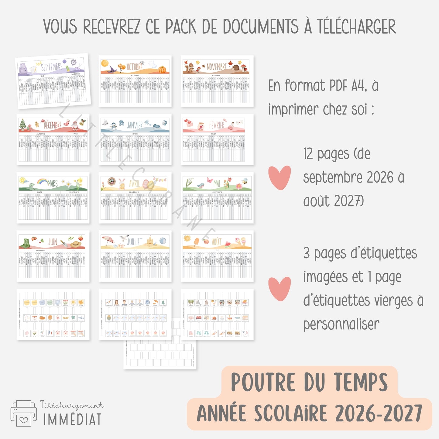 PACK Semainiers, Routines et Calendriers pour se repérer dans le temps