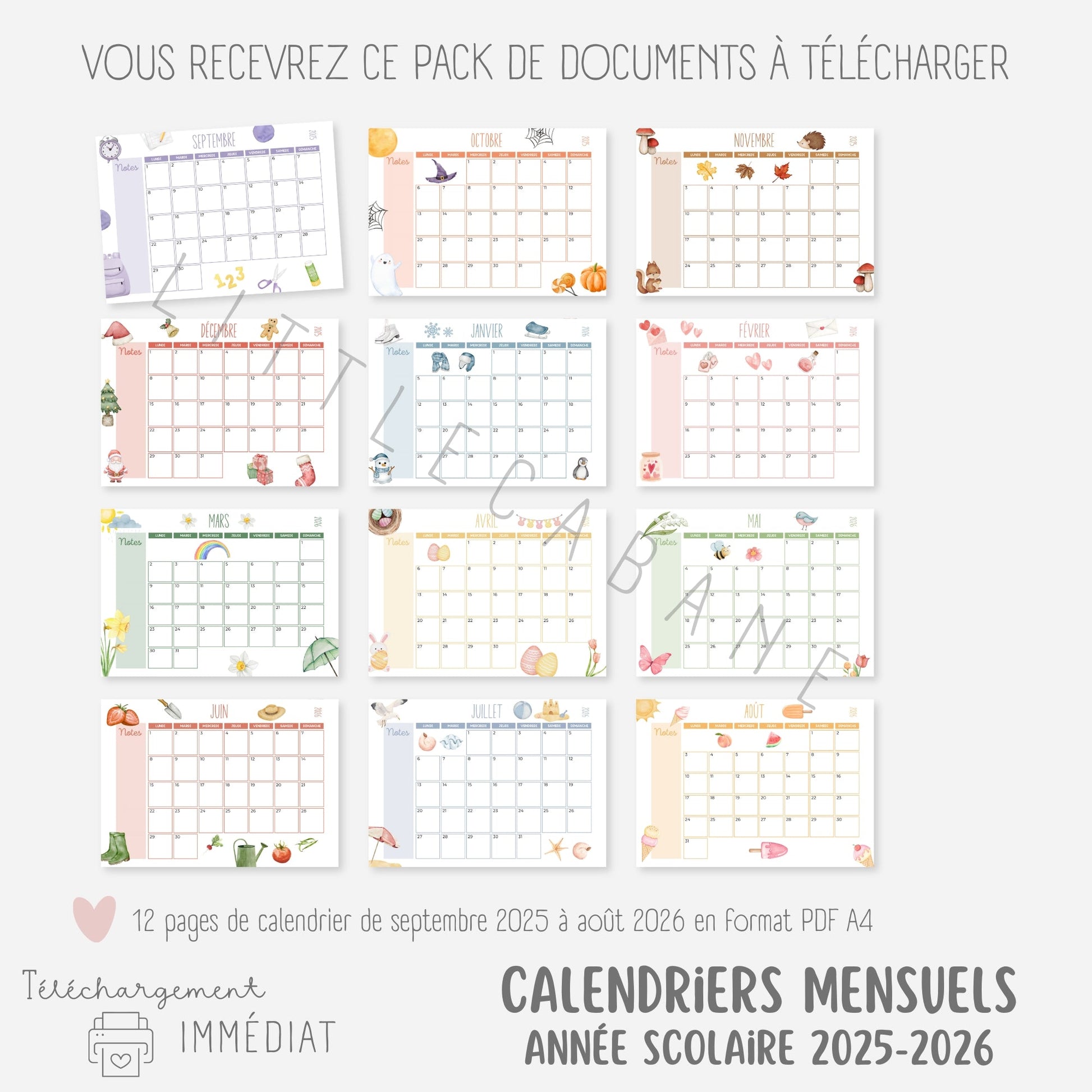 Pack Se repérer dans le temps, Semainiers et Routines Little Cabane