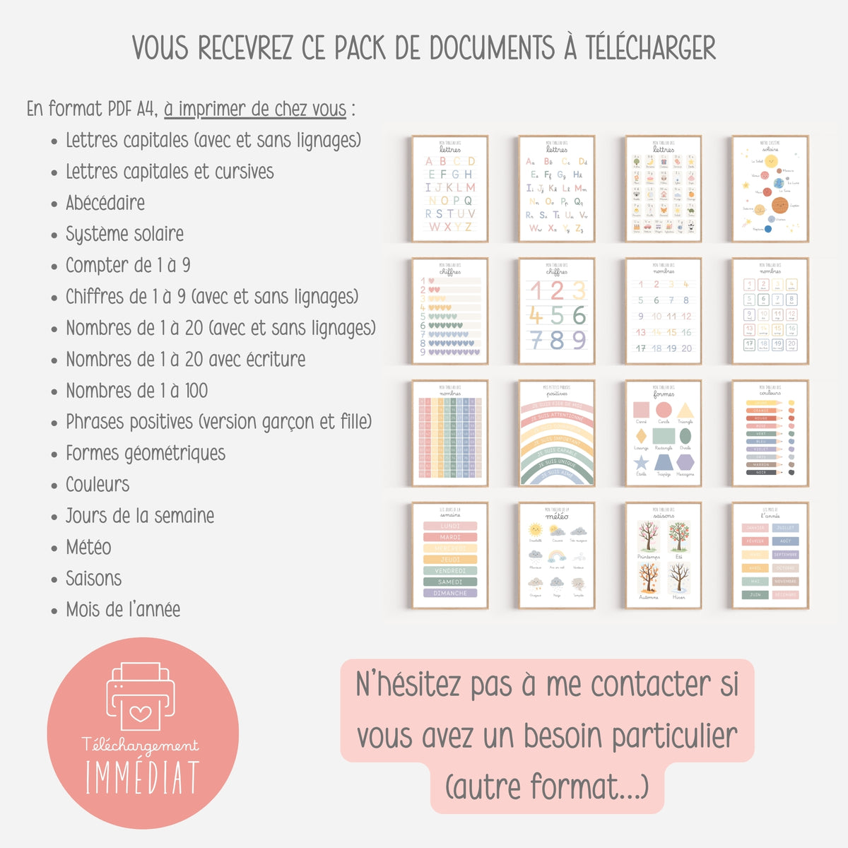Pack de 16 affiches éducatives