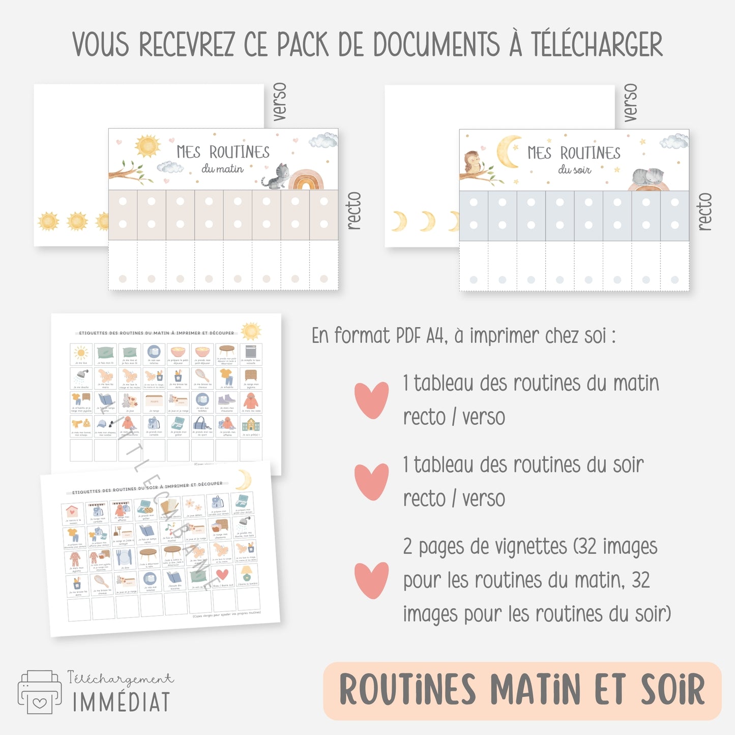 PACK Rentrée école maternelle, Semainiers, Routines, Calendriers et Tableaux de progrès