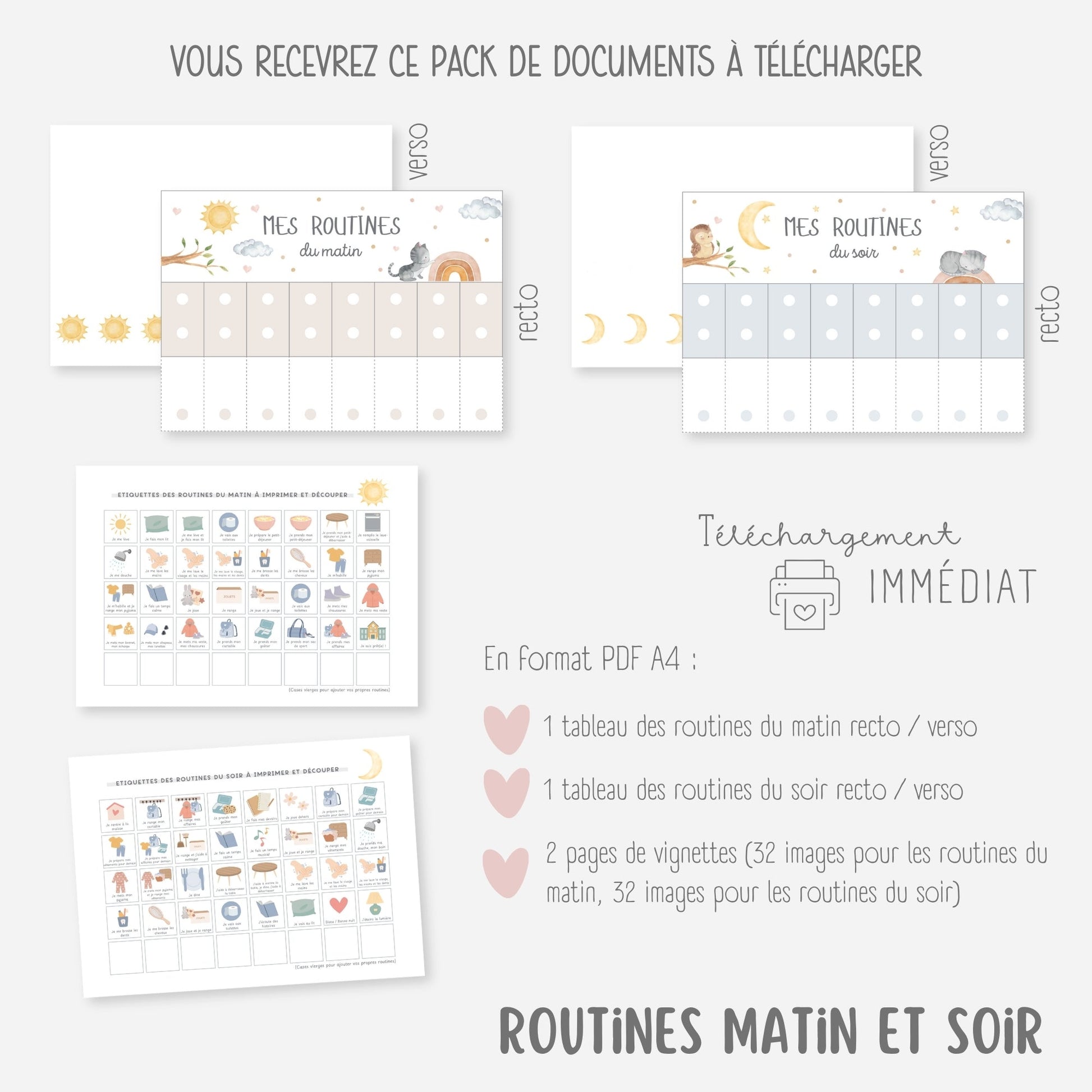 MEGA PACK Semainiers et Routines, Calendriers 2026, Se repérer dans le temps Little Cabane