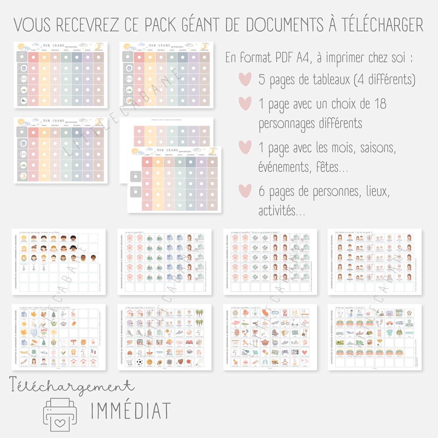 Mon grand semainier, 250 vignettes