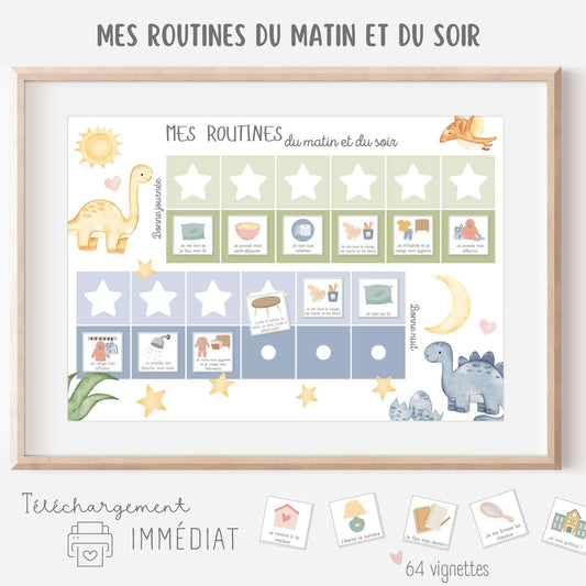 Mon tableau des routines - Dinosaure Little Cabane