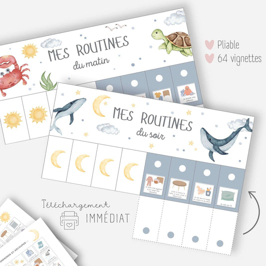 Mes tableaux de routines pliables - Océan Little Cabane