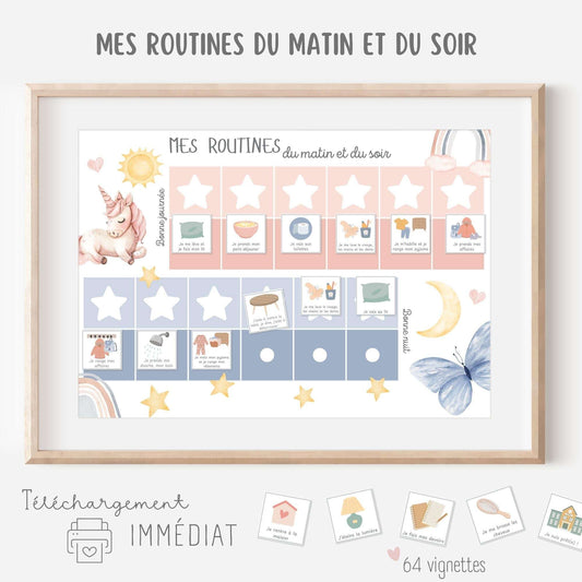 Mon tableau des routines - Licorne Little Cabane